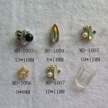 MD1003-1007 10 Uds elegante Mix de flores-estrella de diamantes de imitación gota de diamantes de imitación de Deco encantos de Metal Deco Charms de uñas de Arte Nuevo 2024 - compra barato
