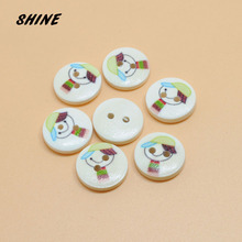 SHINE Wooden Sewing Buttons Scrapbooking Round 2 Holes 15mm Dia. 24 PCs Costura Botones Decorate bottoni botoes 2024 - buy cheap