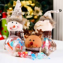Рождественские конфеты банку для детей настольный домашний вечерние Рождественский подарок сумка Санта Клаус/Снеговик», «Лось», «Рождественская елка украшения 2024 - купить недорого