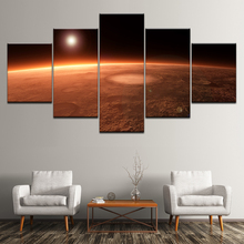 Canvas Painting Yellow beach and the moon 5 Pieces Wall Art Painting Modular Wallpapers Poster Print for living room Home Decor 2024 - buy cheap