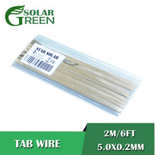 PV Ribbon Tabbing wire for DIY Solar Panel 2m/LOT 6ft 5.0x0.2mm solar cells tab bus bar wire for connect Strip Solar panel 2024 - buy cheap