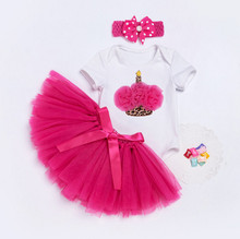 Newborn Birthday Baby Girl Clothes Sets Toddler Christening Party Costume For Kids Suits Romper Tutu Skirt Headband Children Set 2024 - buy cheap