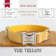 MUTTCO engraved metal buckle dog collar THE YELLOW personalized dog ID tag collar 5 sizes nameplate anti-lost pet supply UDC077 2024 - buy cheap