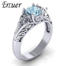 ERLUER Classic Elegant Silver color Engagement Rings For Women Lady Wedding Finger Gem Crystal Zircon Trendy Love Gift Ring 2024 - buy cheap
