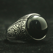 Mens Boys 316L Stainless Steel Cool Classic Stone Tibet Vintage Gothic Ring 2024 - buy cheap