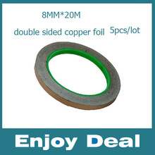 high quality 5pcs/lot two sides 8mm*20m conductive copper foil tape double sided copper foil tape shielding tape copper 2024 - buy cheap