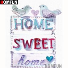 HOMFUN Full Square/Round Drill 5D DIY Diamond Painting "Pigeon text" Embroidery Cross Stitch 5D Home Decor Gift A18177 2024 - buy cheap