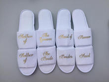 Personalized glitter bride bridesmaid groomsman spa slippers wedding birthday Hen night party favors company gifts 2024 - buy cheap