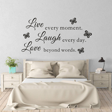 Home Decor Live Laugh Love Quote Wall Decal Live Every Moment  Saying Vinyl Wall Sticker Removable Bedrrom Love Wall Art AY1761 2024 - buy cheap