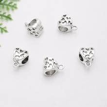 75pcs Ancient Silver heart beads fit pandora charms style Bracelets Necklace DIY Metal pendant Jewelry Making 2024 - buy cheap