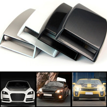 Automobiles 2 Color car styling Universal Decorative Air Flow Intake Scoop Turbo Bonnet Vent Cover Hood carbon fibre/black HOT 2024 - buy cheap