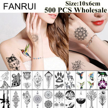 Fanrui tatuagem geométrica falsa, 500 peças de tatuagem temporária com mandala para homens e mulheres, suprimentos de tatuagem 2024 - compre barato