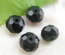 DoreenBeads 70 Black Created Crystal Quartz Faceted Rondelle Beads 5040 8x6mm 2024 - buy cheap