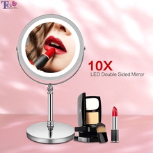 7 Inch 10x Magnification Makeup Mirror Dual Two Sided Round Shape Rotating Cosmetic Mirror Stand Magnifier Mirror 2024 - buy cheap
