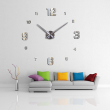 Reloj de pared 3d para decoración del hogar, espejo romano grande, relojes de cuarzo modernos diy, pegatina de pared para sala de estar 2024 - compra barato