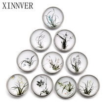 10pcs/lot DIY OEM 18mm Beautiful Flower Glass Print Snaps With Copper Bottom For Snap Bracelets Fit Xinnver Snap Jewelry 2024 - buy cheap