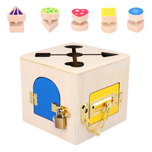 Wooden Montessori Toys Practical Lock Box Toy Montessori Materials Education Wooden Sensory Toys 3 Years Children Games Gifts 2024 - buy cheap