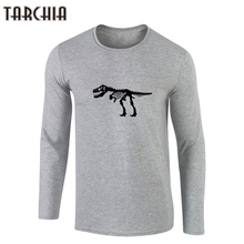 Camiseta de algodón de TARCHIA para hombre, camisa de manga larga de dibujos animados de dinosaurio, estilo urbano Hip Hop, 100%, novedad de 2021 2024 - compra barato