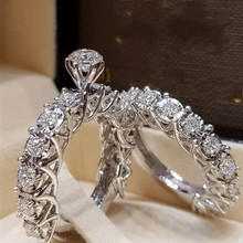 Conjunto de anillos de compromiso de alta calidad AAAAA, Cz, piedra de Plata de Ley 925, anillos de boda para mujeres, regalos para el Día de San Valentín 2024 - compra barato
