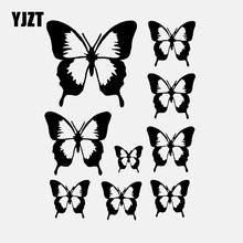 YJZT-calcomanía de decoración de vinilo para coche, 13CM x 17,1 CM, mariposas, varias mariposas, C24-0312 negro/plateado 2024 - compra barato