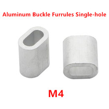 Hebilla de aluminio M4 de 4mm, manga de prensado de engarce, Clip ovalado, abrazadera de cuerda de alambre elipse con orificio de señal, 100 Uds. 2024 - compra barato