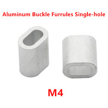 100pcs M4 4mm Aluminum Buckle Furrules Crimping Sleeve Oval Clip Singlle-hole ellipse Wire Rope Clamp Rigging Wire Colis 2024 - buy cheap