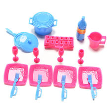 18PCS Kitchen Pots and Pans Dishes Glasses Cutlery For Doll Early Learning&Education Mini Simulation Tableware Dolls 2024 - buy cheap
