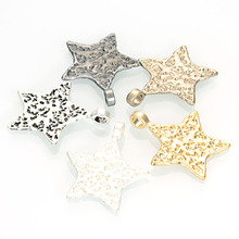 Miasol 2pcs Antique Design Matte Silver/Golden Plated Hammered Stars Charms Necklace Pendants For Diy Jewelry Making Findings 2024 - buy cheap