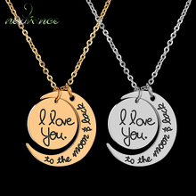 Nextvance Round Moon Pendant Necklace  I Love You To The Moon And Back Neckalces for Couple Lover Gift Dropshipping 2024 - buy cheap