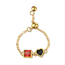 Lulul-pig-Anillo de plata 925 con cadena de corazón ajustable, anillo para dedo femenino, estudiante, chica, antialergia, JZ245 2024 - compra barato