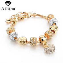 Hot Sale Crystal Bracelets For Women Gold Charm Bracelets & Bangles Famous Brand Jewellery Bracelete Masculino 2024 - buy cheap