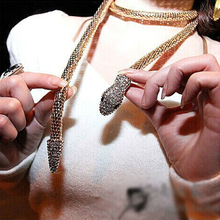 Pulseira de serpente feminina, colar de cristal dourado e prata, de alta qualidade, colar de serpente para mulheres, colar maxi gargantilha 2024 - compre barato