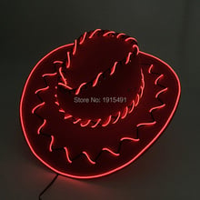 Chapéu caubói modernos de led, chapéu tipo tubo com fio neon el, para presente de aniversário, festa, dj, bar, clube de noite 2024 - compre barato