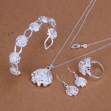 Sets Chapado en plata conjuntos de joyería de plata a la moda conjuntos de joyería rosa al por mayor envío gratis zmnb LS321 2024 - compra barato