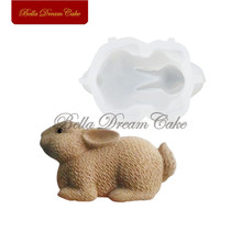 Molde de silicona con diseño de conejo de pascua, herramienta de decoración de pasteles, Fondant, jabón 3D, artesanal, para hornear 2024 - compra barato