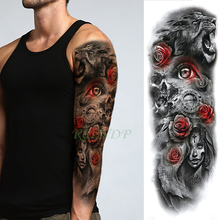 Tatuaje temporal a prueba de agua para hombres y mujeres, pegatina de tatuaje temporal, Tigre, bruja, flor, brazo completo, tamaño grande, tatuaje falso, tatuaje grande, manga para hombres y mujeres 2024 - compra barato