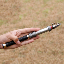 Mini telescópica vara de pesca mão combater Spinning Ultra Light pesca de inverno pólo de gelo fibra de carbono varas de pesca do mar para pesca 2024 - compre barato