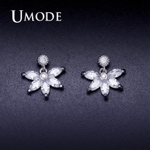 UMODE Small Flower Stud Earrings Crystal for Women Fashion Wedding Clear CZ Jewelry Accessories pendientes mujer moda UE0375 2024 - buy cheap
