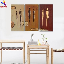 3Panels Romantic Story Picture Hand Painted Modern Abstract Oil Painting on Canvas Big Wall Art Gift Unframed Home Decor ytth023 2024 - buy cheap