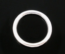 Doreenbeads 12mm anéis de pular fechados soldados cor de prata redonda artesanais faça você mesmo fazendo chaveiros joias achados, 100 peças 2024 - compre barato