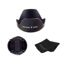 49MM/52MM flower lens hood+snap-on front lens cap+black cloth for canon nikon pentax sony camera 2024 - buy cheap