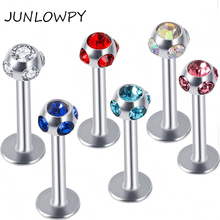 JUNLOWPY Lip Piercing Earrings Studs Surgical Steel Labret Lip Body Jewelry Tragus Cartilage Eyebrow Nose Bar Helix Cartilage 2024 - buy cheap