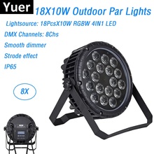 Luces Par LED RGBW 4 en 1 para escenario, lámpara de 18x10W, DMX, para exteriores, IP65, proyector de Dj, Disco, máquina para decoraciones de fiesta, 8 Uds. 2024 - compra barato