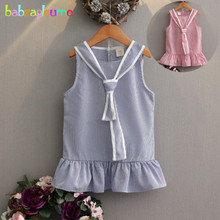 babzapleume Summer Toddler Girls Dresses Korean Kids Fashion Wear Stripe Sleeveless Baby Princess Dress Children Clothes BC1120 2024 - buy cheap