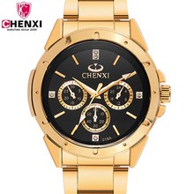 Top Fashion Brand Luxury CHENXI Watches Men Golden Business Casual Quartz Wristwatch Waterproof Man Relogio Masculino PENGNATATE 2024 - buy cheap
