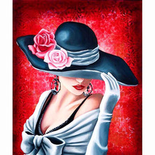 Pintura de diamante 5D DIY "elegante Rosa Mujer", bordado de diamantes de imitación, punto de cruz, mosaico artesanal, decoración del hogar GT 2024 - compra barato