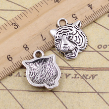 10pcs Charms Angrily Tiger Head 23x17mm Antique Silver Color Pendants Making DIY Handmade Tibetan Finding Jewelry 2024 - buy cheap