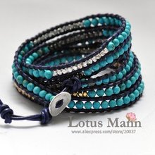 Lotus Mann The latest handmade mixed a hoard of gold and silver beads five laps braided leather cord bracelet 2024 - buy cheap