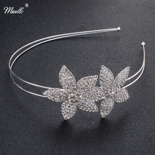 Miallo Crystal Rhinestones Crown Tiara Flower Pattern Girls Headband Hair Combs for Wedding Bridal Prom Accessories Rim for Hair 2024 - buy cheap