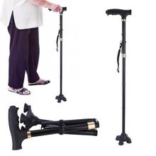 Bastones plegables ajustables para caminar, bastón antideslizante de aleación de aluminio con lámpara para ancianos, para el cuidado de la salud 2024 - compra barato